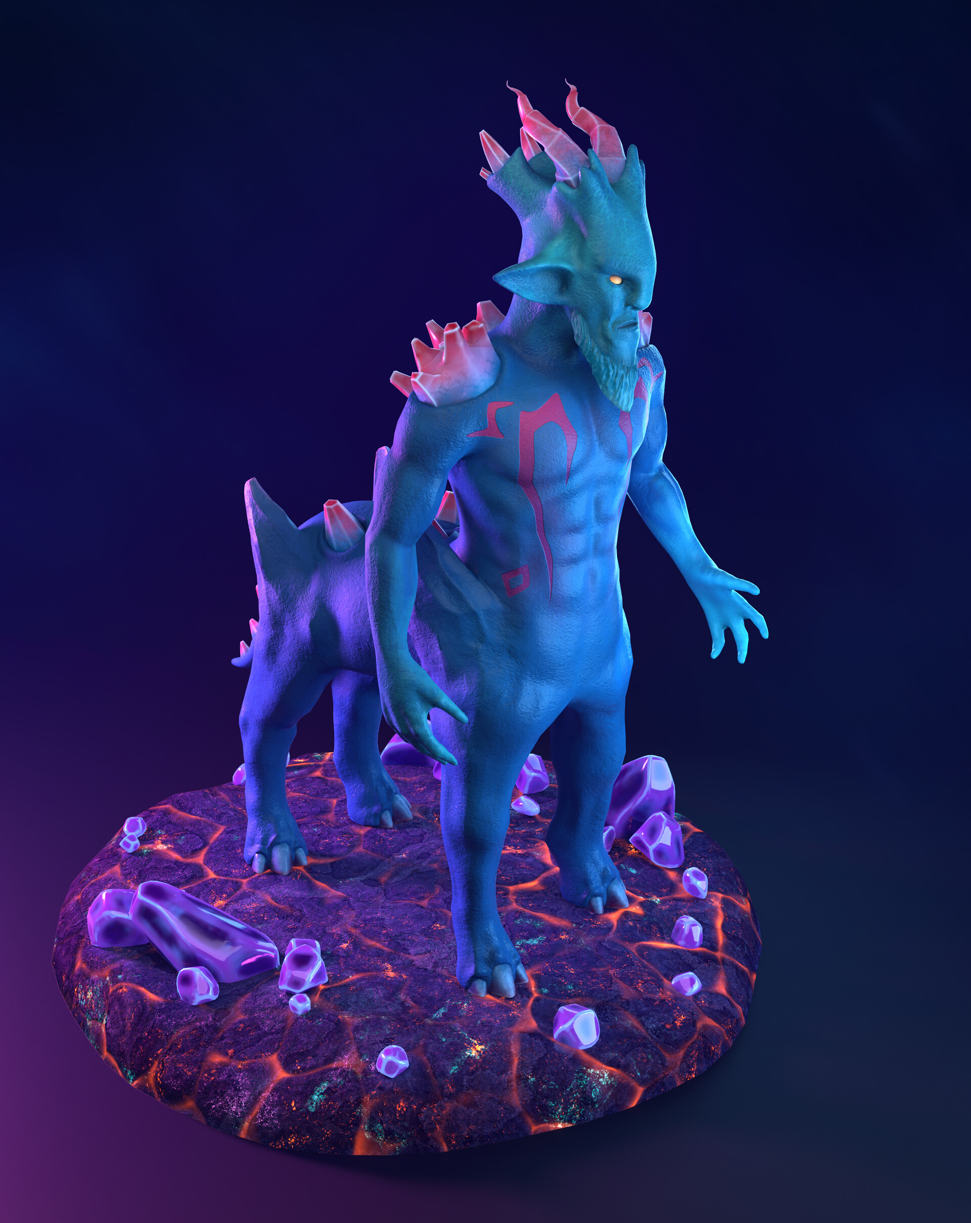 3D character — render, front view