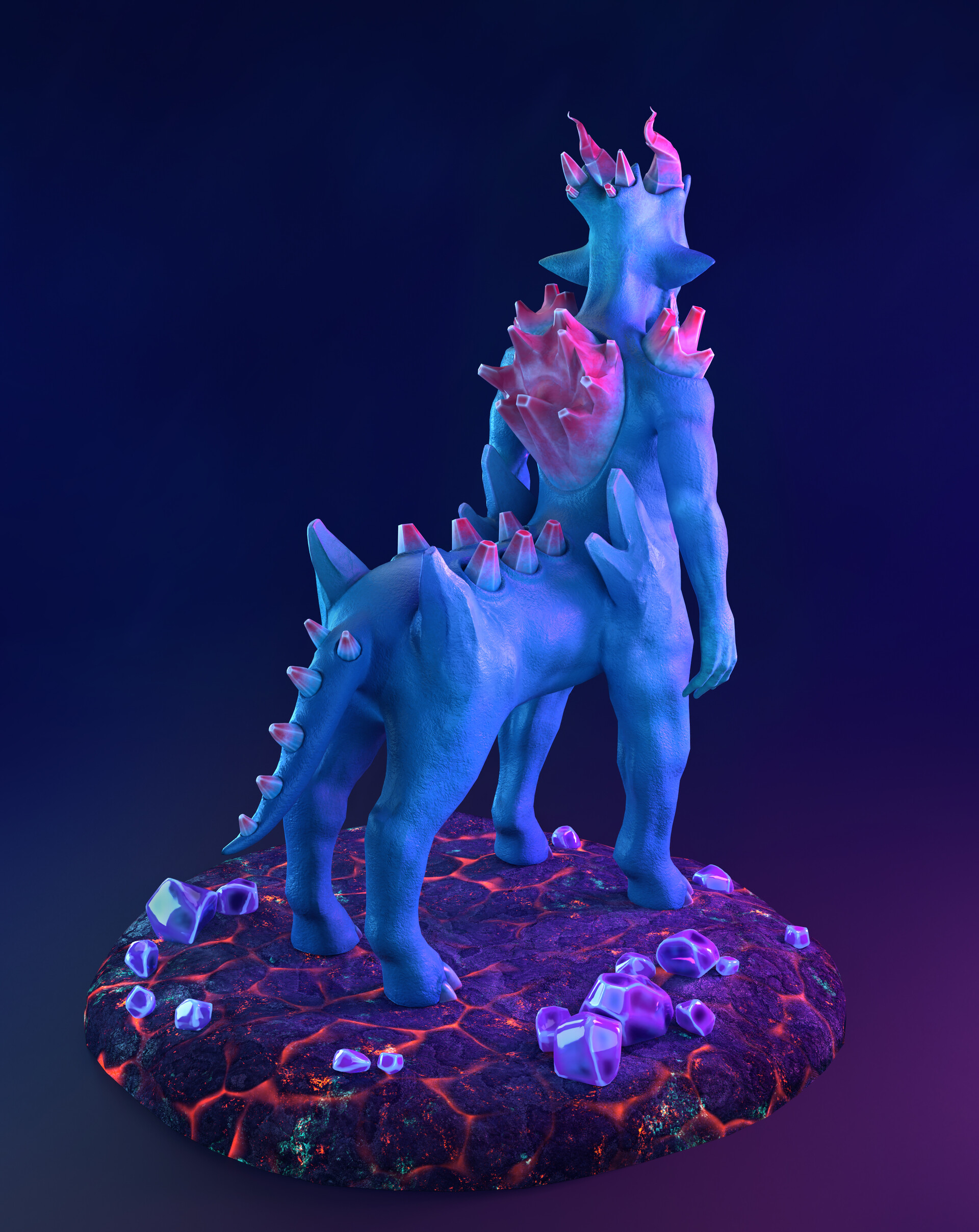 3D character — render, back view
